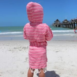 yumu kids bathrobe pink back